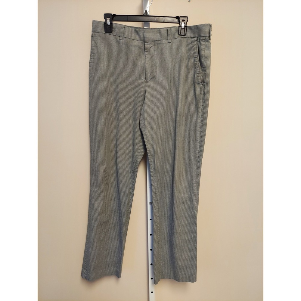 Express Producer Straight Leg Gray Pinstripe Pants 34 Trousers Smart Casual